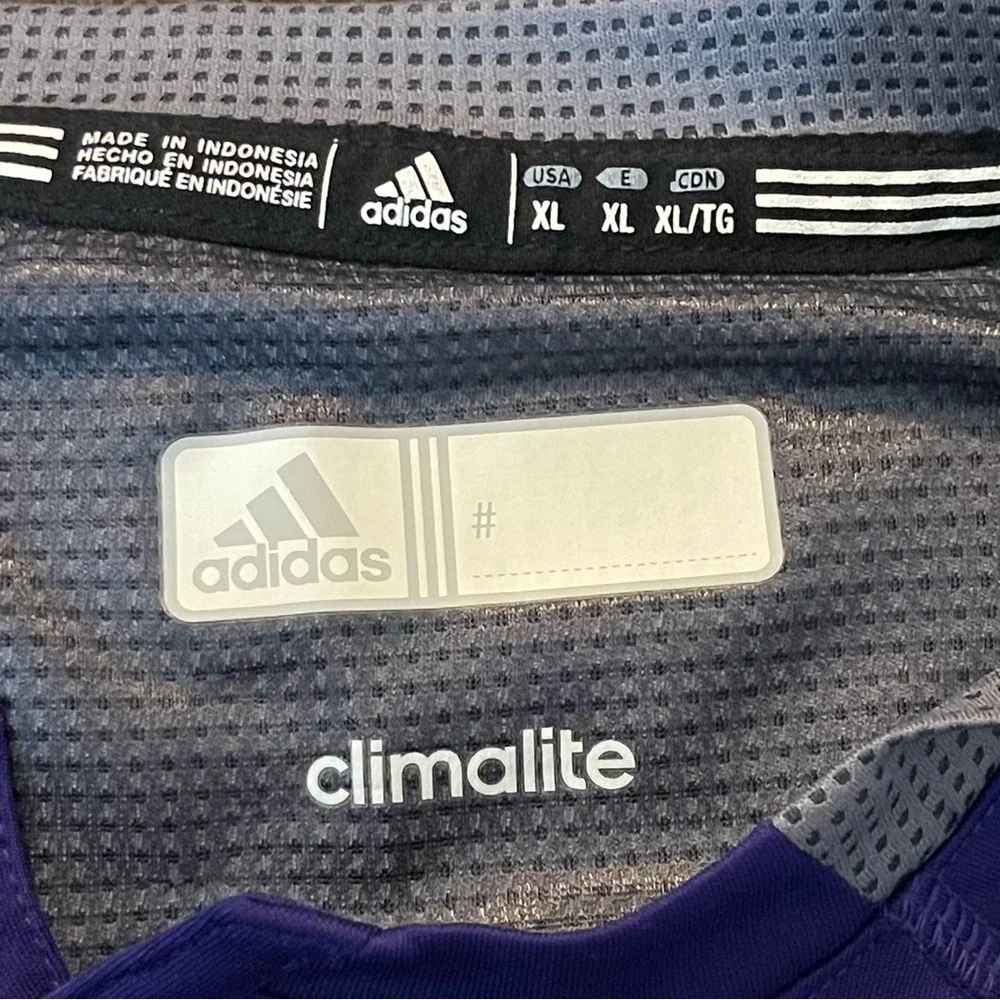 adidas men's purple quarter sleeve athletic shirt‎